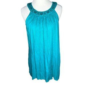 Soft Joie Teal Embroidered Sleeveless‎ Tank Top Size Large